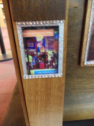 LAD book cover on libary clock.